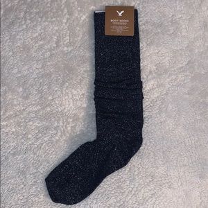 AE Glittery Blue Boot Socks